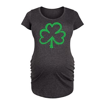 Maternity Paintbrush Shamrock Graphic Tee