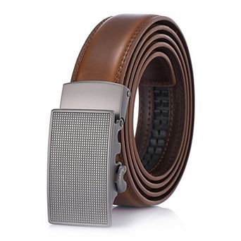 Men's Repeated Block Leather Ratchet Belt