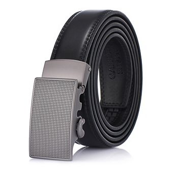 Men's Repeated Block Leather Ratchet Belt