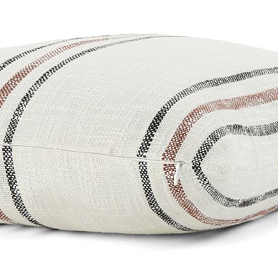 Urban Loft's Yarn-dyed Cotton Decor Throw Pillow In Framed Stripe