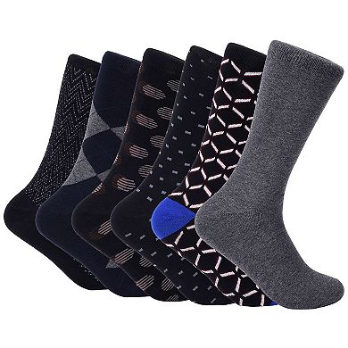 Men's Modern Collection Dress Socks 6 Pack