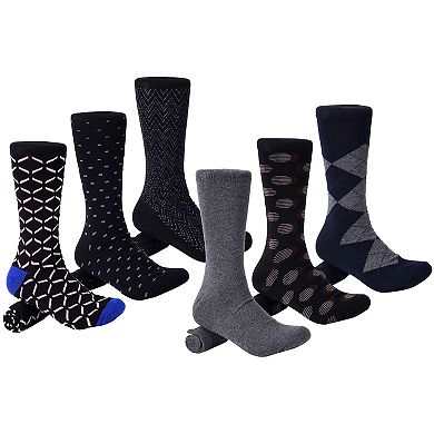 Men's Modern Collection Dress Socks 6 Pack