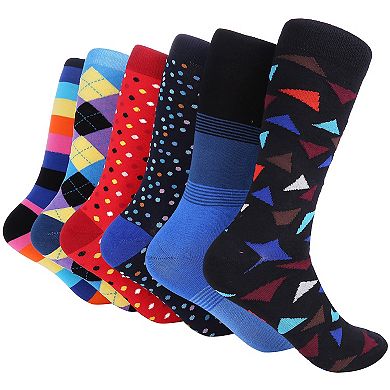 Men's Bold Designer Dress Socks 6 Pack - In an Elegant Gift Box