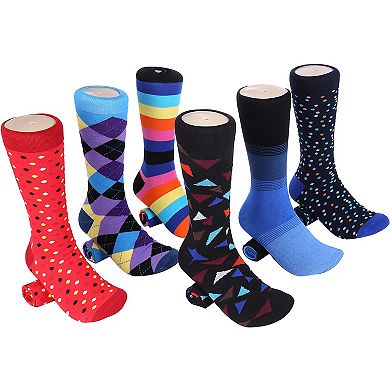 Men's Bold Designer Dress Socks 6 Pack - In an Elegant Gift Box
