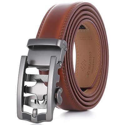 Men's Horseshoe Leather Ratchet Belt