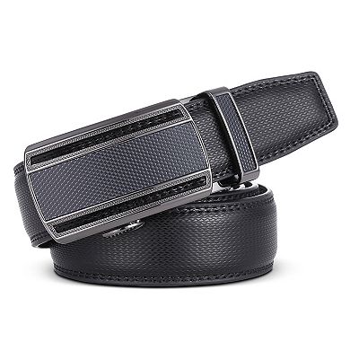 Men's Exquisite Grid Leather Ratchet  Belt