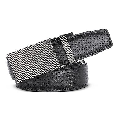Men's Sateen Repeat Leather Ratchet  Belt