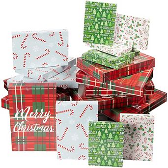 48 Pack Christmas Gift Boxes With Lids, Empty Present Box Holiday Party Décor