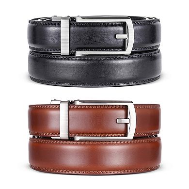 Men's Swank Hasp Leather 2 Pack Linxx Ratchet Belt