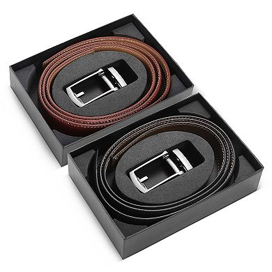 Men's Swank Hasp Leather 2 Pack Linxx Ratchet Belt