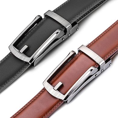 Men's Swank Hasp Leather 2 Pack Linxx Ratchet Belt