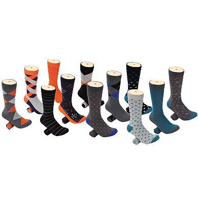 Men's Retro Collection Dress Socks 12 Pack