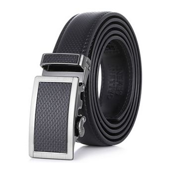 Men's Beveled Motif Leather Ratchet Belt