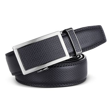 Men's Beveled Motif Leather Ratchet Belt