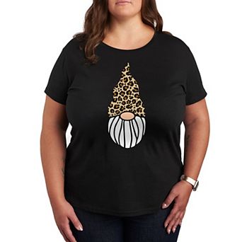 Plus Leopard Print Gnome Graphic Tee