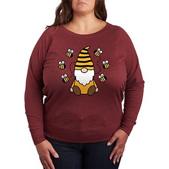 Plus Size Bee Gnome French Terry Long Sleeve Tee
