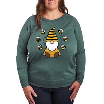 Plus Size Bee Gnome French Terry Long Sleeve Tee