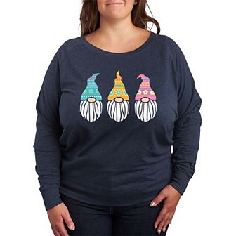 Plus Size Nordic Gnomes French Terry Long Sleeve Tee