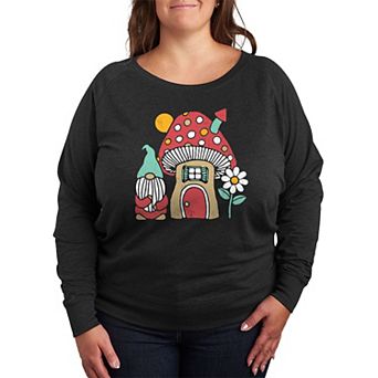 Plus Size Mushroom House French Terry Long Sleeve Tee