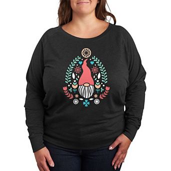Plus Size Scandinavian Gnome French Terry Long Sleeve Tee