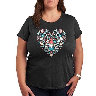 Plus Scandinavian Heart Gnome Graphic Tee
