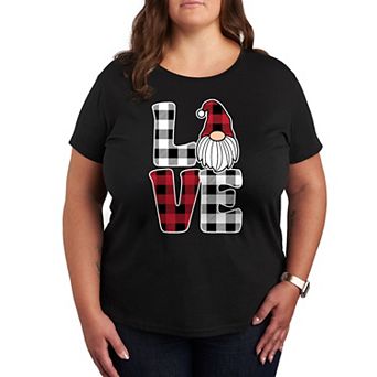 Plus Love Gnome Plaid Graphic Tee