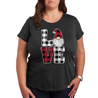 Plus Love Gnome Plaid Graphic Tee