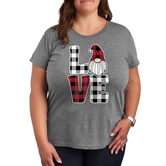 Plus Love Gnome Plaid Graphic Tee