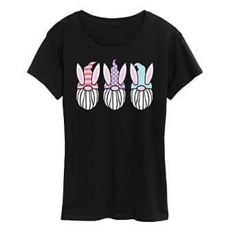 Women's Easter Gnome Faces Graphic Tee