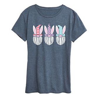 Women's Easter Gnome Faces Graphic Tee