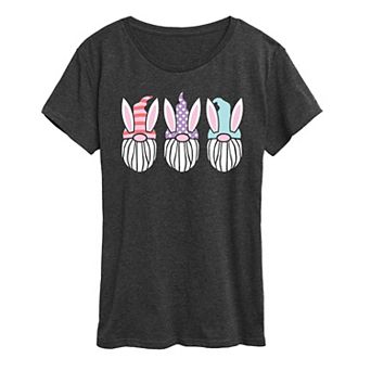 Women's Easter Gnome Faces Graphic Tee