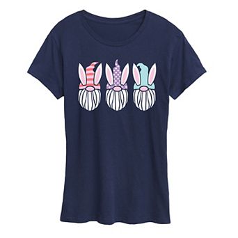 Women's Easter Gnome Faces Graphic Tee