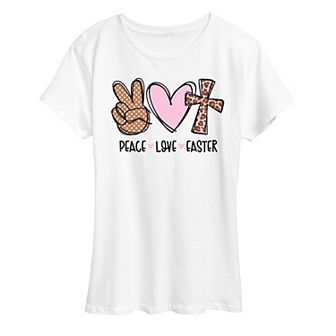 Women's Peace Love Easter Graphic Tee