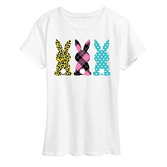 Women's Patterned Bunnies Graphic Tee