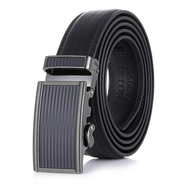 Men's Zigzag Leather Ratchet Belt