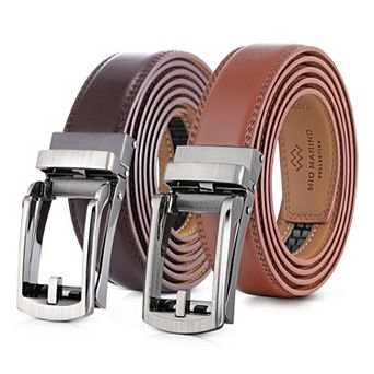 Men's Sleek Chic Leather Linxx 2 Pack Ratchet Belt