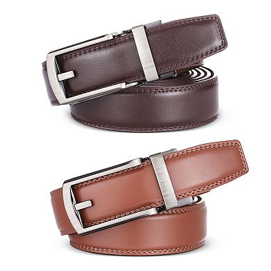 Men's Sleek Chic Leather Linxx 2 Pack Ratchet Belt