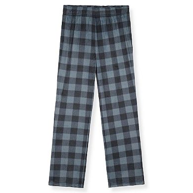 Sleep On It Boys 2-Piece Long Sleeve Pajama Set with Fleece Plaid Pants