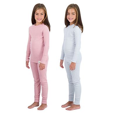 Sleep On It 100% Organic Cotton Rib Knit Snug-fit 4 &amp; 6-piece Pajama Sets For Girls - Toddler