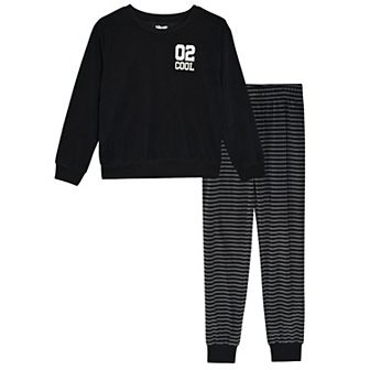 Sleep On It Boys 2 pc Velour Pajama Top and Pajama Pants Set