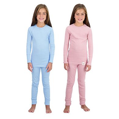 Sleep On It 100% Organic Cotton Rib Knit Snug-fit 4 &amp; 6-piece Pajama Sets For Girls - Toddler