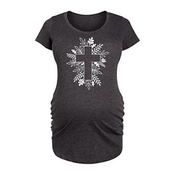 Maternity Foliage Cross Graphic Tee