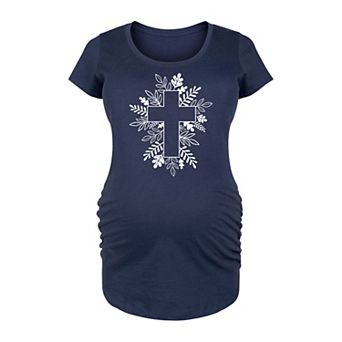 Maternity Foliage Cross Graphic Tee