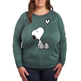 Plus Size Peanuts Valentines Snoopy Heart Graphic Tee