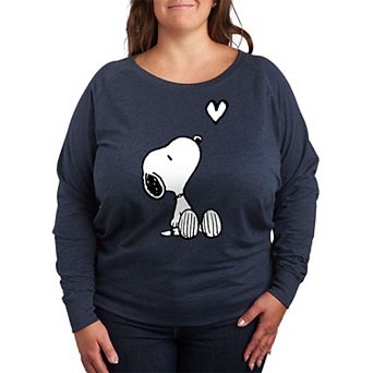 Plus Size Peanuts Valentines Snoopy Heart Graphic Tee