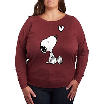 Plus Size Peanuts Valentines Snoopy Heart Graphic Tee