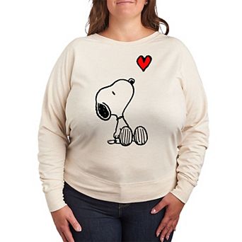 Plus Size Peanuts Valentines Snoopy Heart Graphic Tee