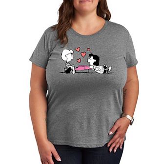 Plus Size Peanuts Heart Thoughts Graphic Tee