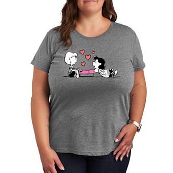 Plus Size Peanuts Heart Thoughts Graphic Tee
