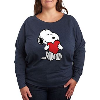 Plus Size Peanuts Valentines Hugging Heart Graphic Tee